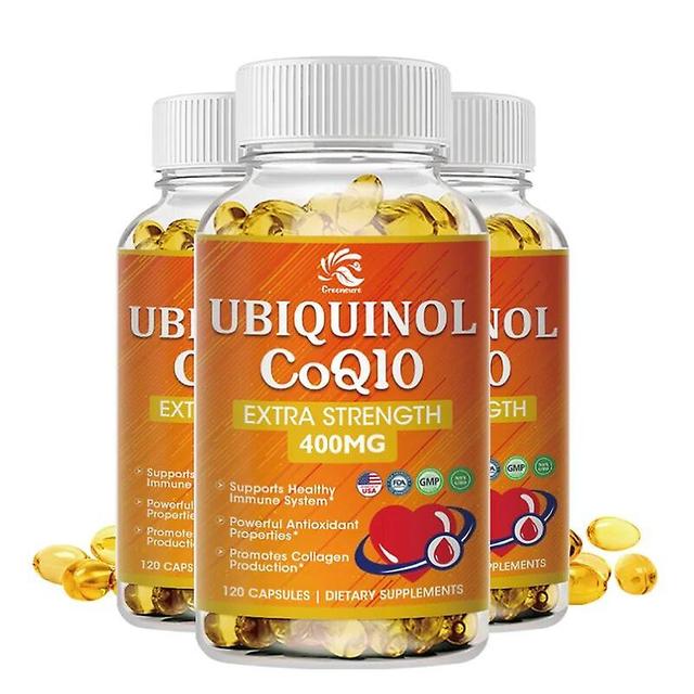 Visgaler 400mg Absorbable Coenzyme Q10 Capsules 60/120 Vegetable Capsules - Protective Antioxidant 3 Bottle 120 pills on Productcaster.