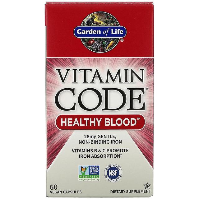 Garden of Life, Vitamin Code, Healthy Blood, 60 Vegan Capsules on Productcaster.