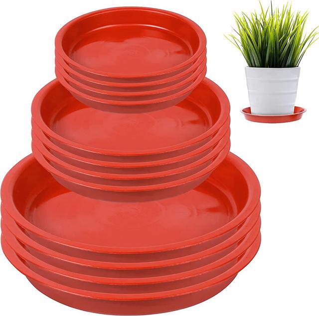 Hgbd-12pack Plant Saucer - 6 8 10 Inch Plant Tray Round Plastic Plant Drip Trays For Indoor Outdoor Garden Plants, Collects Flower Pot Drainage And Ex on Productcaster.