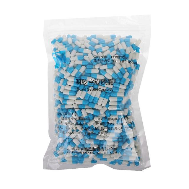 1000pcs Empty Hard Gelatin Capsule Medicine Capsule 0# Blue And White Empty For on Productcaster.