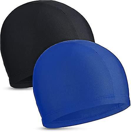 2 pices (noir et bleu) bonnets de bain lastiques confortable tissu antidrapant bonnet de bain lger bonnets de bain pour femmes hommes enfants nag on Productcaster.