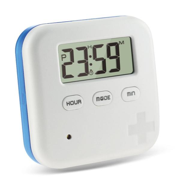 HSEXCEL Timer pill box electronic reminder pill box elderly pill box timer Blue 6.5*6.5*2 on Productcaster.