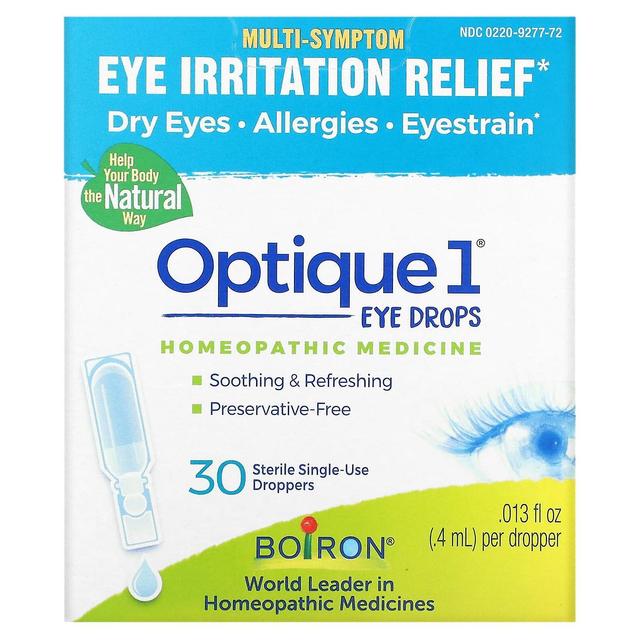 Boiron, Optique 1, Eye Irritation Relief Eye Drops, 30 Sterile Single-Use Droppers, 0.013 fl oz (0.4 on Productcaster.