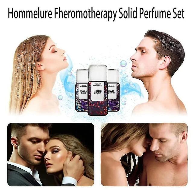 Hommelure Feromone Solid Perfume Set, Fheromotherapy Draagbaar Parfum Langdurig Feromoon voor mannen Aantrekken Vrouwen 3Pc's on Productcaster.