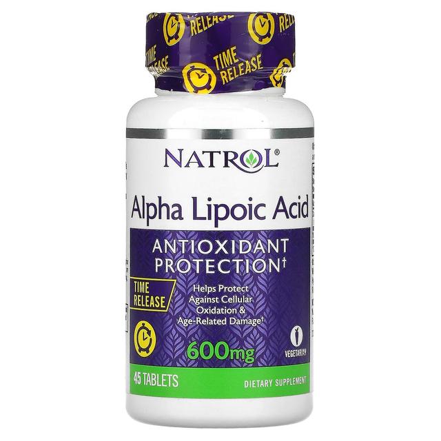 Natrol, Alpha Lipoic Acid, Time Release, 600 mg, 45 Tablets on Productcaster.