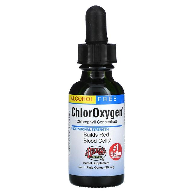 Herbs Etc. Erbe ecc., ChlorOxygen, Concentrato di clorofilla, Senza alcool, 1 fl oz (30 ml) on Productcaster.