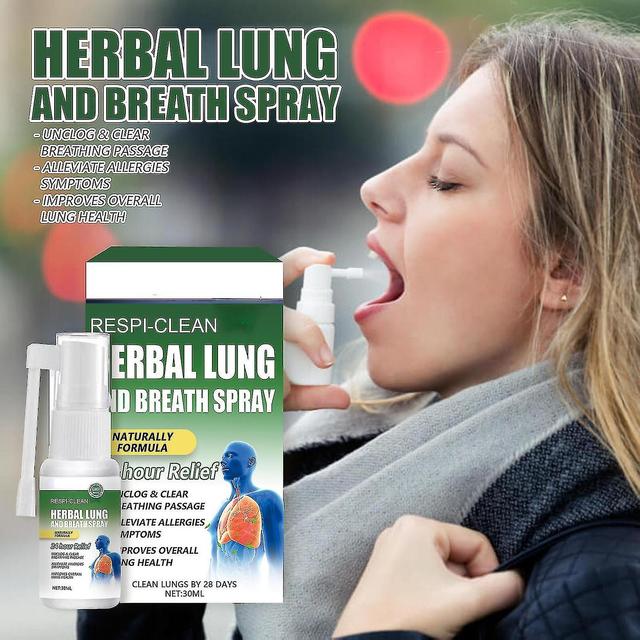 Respi-clean Herbal Lung And Breath Spray, Breath Detox Herbal Lung Cleansing Spray, Organic Lung Hea on Productcaster.