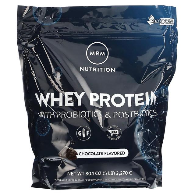 MRM Nutrition, Whey Protein with Probiotics & Postbiotics, Chocolate, 5 lb (2,270 g) on Productcaster.