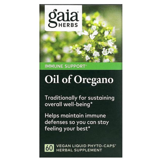 Gaia Herbs Gaia Erbe, Olio di Oregano, 60 Vegan Liquid Phyto-Caps on Productcaster.