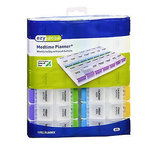 Ezy-dose Ezy Dose Weekly 4X/Day With Push-Buttons Medtime Planner 2Xl, 1 Each (Pack of 1) on Productcaster.