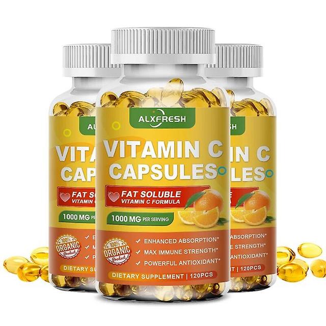 Visgaler Alxfresh 120pcs Vitamin C Kapseln Aufhellung der Haut Antioxidans Anti-Falten Fade Flecken & Melanin Körper Immun Unterstützung Schönheit ... on Productcaster.