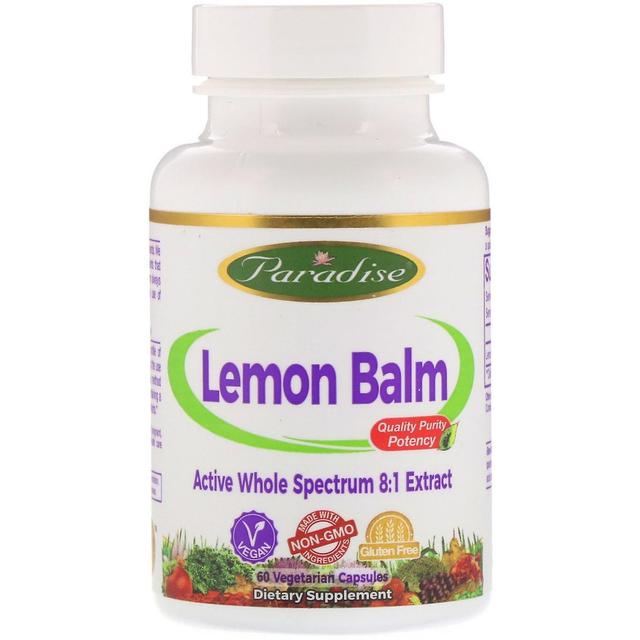 Paradise Herbs, Lemon Balm, 60 Vegetarian Capsules on Productcaster.