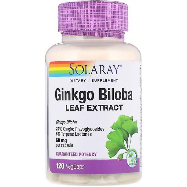 Extrakt z listov Solaray ginkgo biloba, 60 mg, 120 vegcaps on Productcaster.