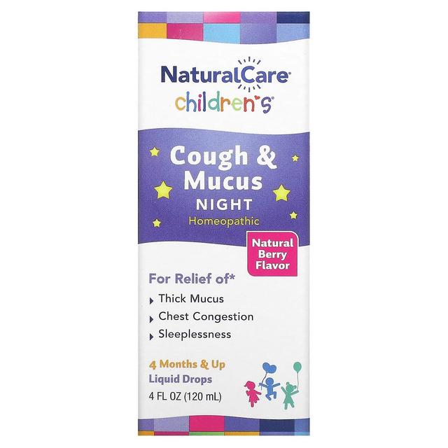 NatraBio, Children's Cough & Mucus, Night, 4 Months & Up, Natural Berry, 4 fl oz (120 ml) on Productcaster.