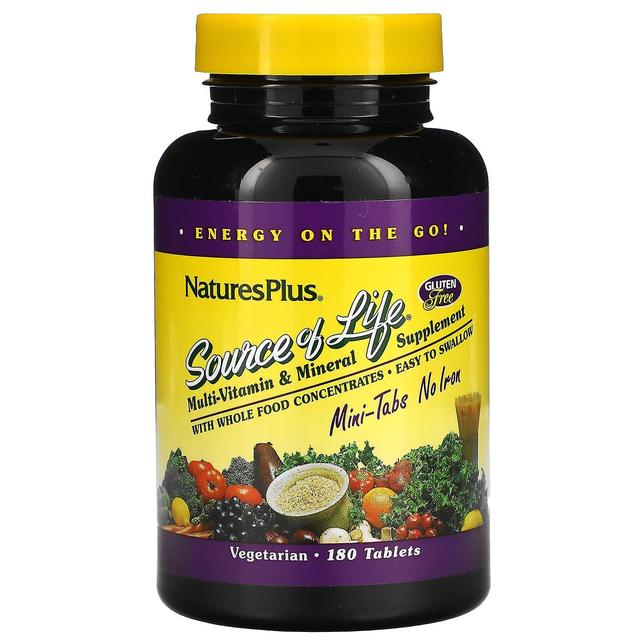 Nature's Plus NaturesPlus, Source of Life, Multi-Vitamin & Mineral Supplement, No Iron, 180 Tablets on Productcaster.