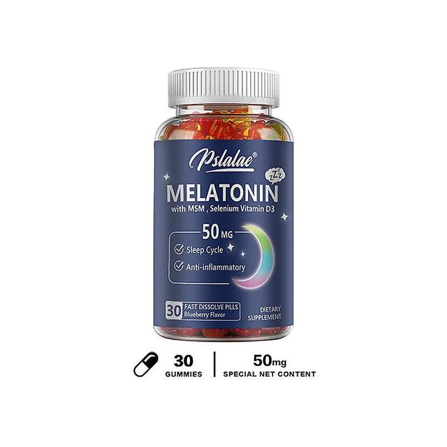 Vorallme Melatonin Zuckerfrei 50mg Gummibärchen für Erwachsene - Extra starkes Melatonin mit Msm, Selen & Vitamin D3 für Tiefschlaf, Immunität 30 G... on Productcaster.