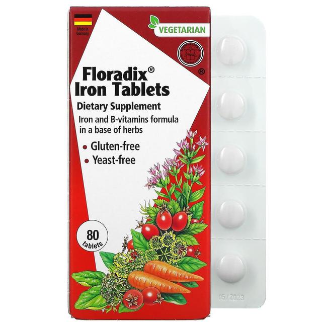 Gaia Herbs Gaia Ervas, Floradix, Comprimidos de Ferro, 80 Comprimidos on Productcaster.