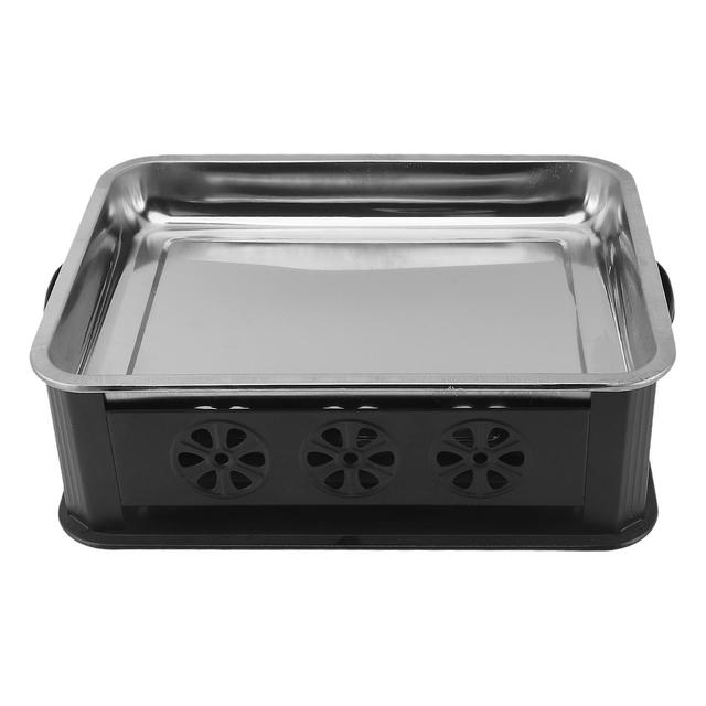 Ruikalucky Fish Charcoal Alcohol Stove Rectangular 2.2‐4.4lb Fish Stainless Steel M Size Fish Alcohol Grill for Commercial Home Use Ventilated Black on Productcaster.