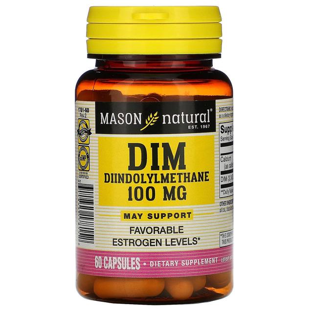 Mason Natural, DIM Diindolylmethan, 100 mg, 60 kapsler on Productcaster.