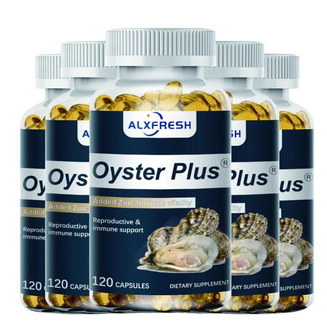 60/120 Capsules Oyster Zinctaurine Marine Nutrients Dietary Supplement For Enhanced Function Motility 5X Bottle 120pcs on Productcaster.