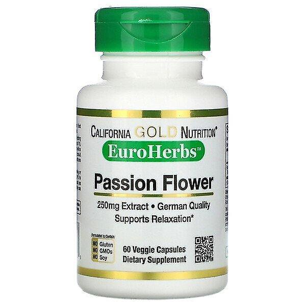 California Gold Nutrition, Passion Flower, EuroHerbs, 250 mg, 60 Veggie Capsules on Productcaster.