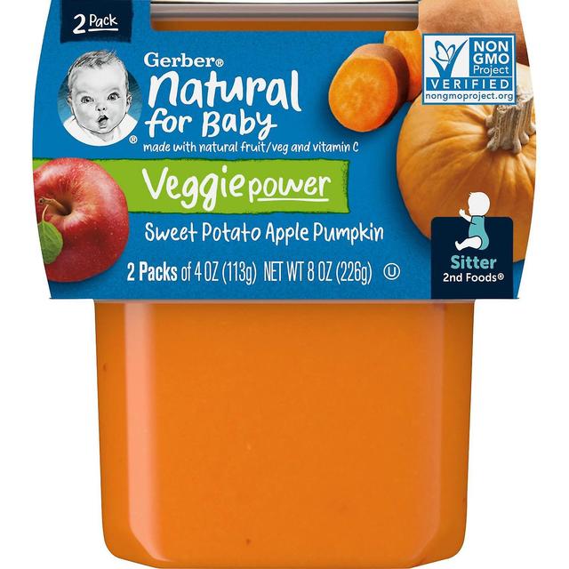 Gerber, Natural for Baby, Veggie Power, 2nd Foods, Sweet Potato Apple Pumpkin, 2 Pack, 4 oz (113 g) on Productcaster.