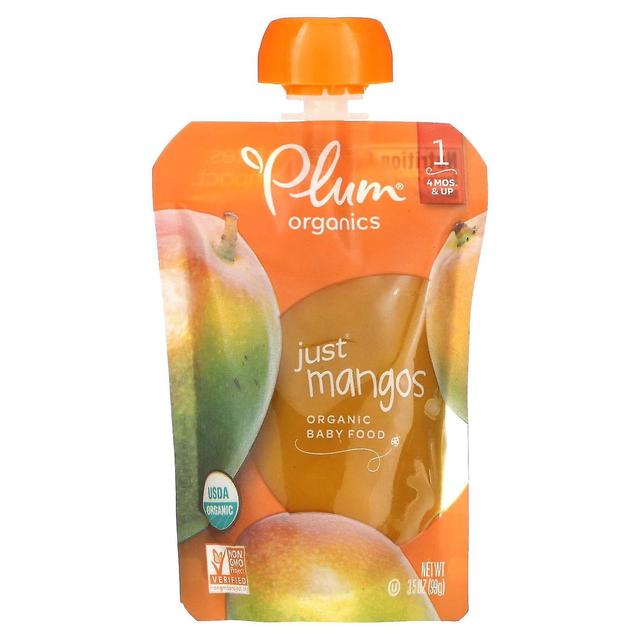 Plum Organics Blomme økologisk, økologisk babymad, 4 måneder og opefter, bare mango, 3,5 oz (99 g) on Productcaster.