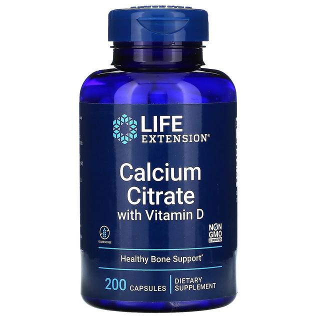 Life Extension Livsforlængelse, calciumcitrat med D-vitamin, 200 kapsler on Productcaster.