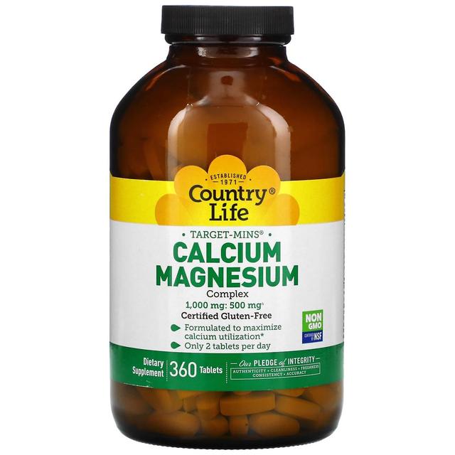 Country Life, Target-Mins Calcium-Magnesium Complex, 360 Tablets on Productcaster.