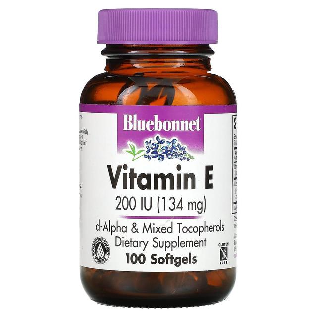 Bluebonnet Nutrition, E-vitamiini, 200 IU (134 mg), 100 pehmeää geeliä on Productcaster.