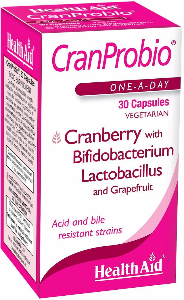 Health Aid Salute Aiuto Cranprobio (Cranberry probiotico 5 miliardi), 30 Capsule vegetariane on Productcaster.