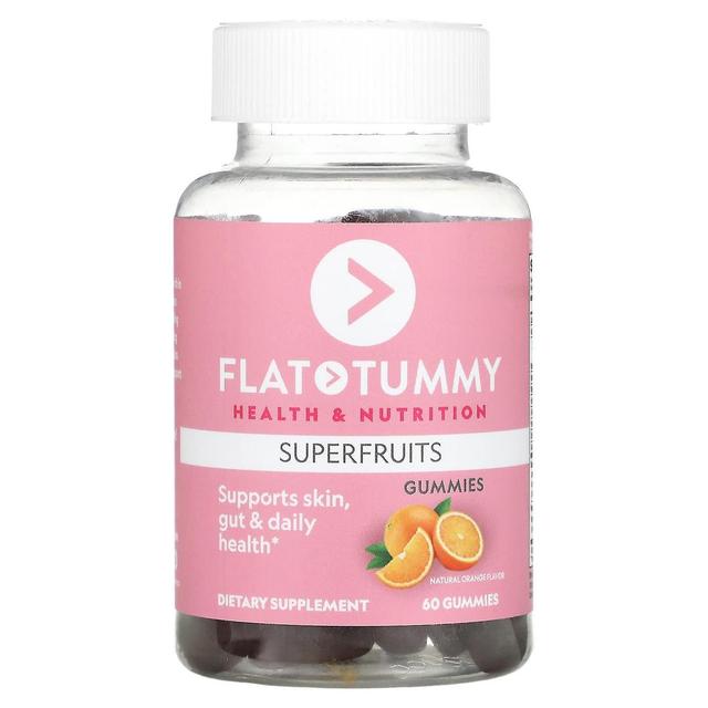 Flat Tummy platt mage, superfrukter, naturlig apelsin, 60 gummier on Productcaster.