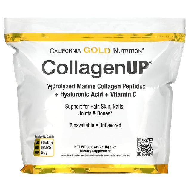 California Gold Nutrition, CollagenUP, peptidi di collagene marino idrolizzato con acido ialuronico e on Productcaster.