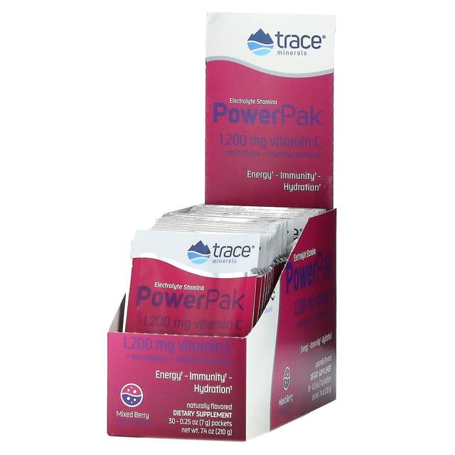 Trace Minerals Spurenelemente, Elektrolytausdauer PowerPak, gemischte Beeren, 30 Päckchen, je 0,25 oz (7 g) on Productcaster.