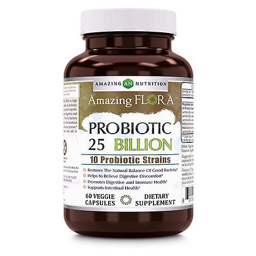 Amazing Nutrition Amazing Flora Probiotic 10 Stämme 25 Milliarden, 60 Vegetarische Kapseln (4er Pack) on Productcaster.