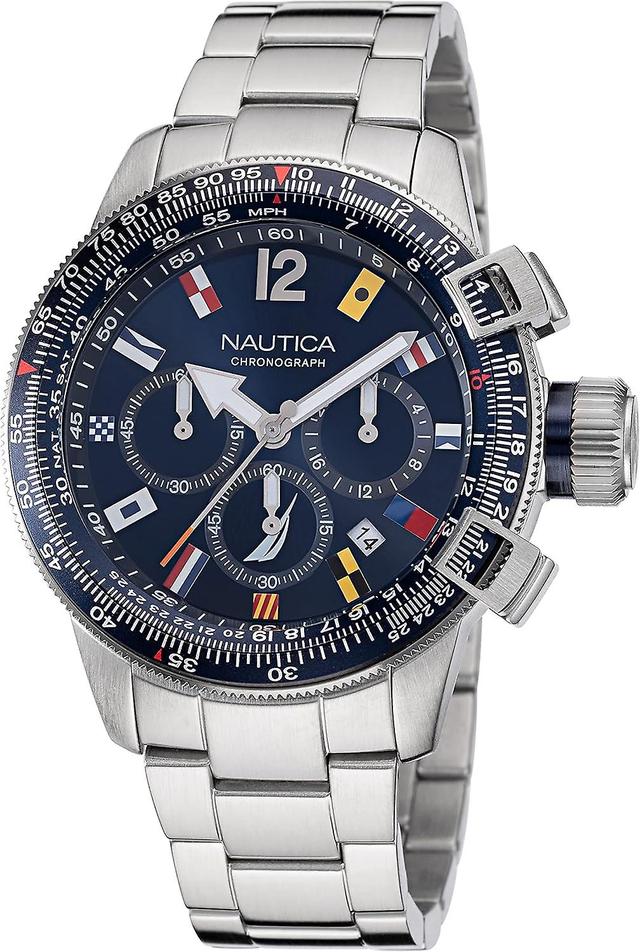 Nautica Men's Watch NAPBFF106 Silver and Blue on Productcaster.