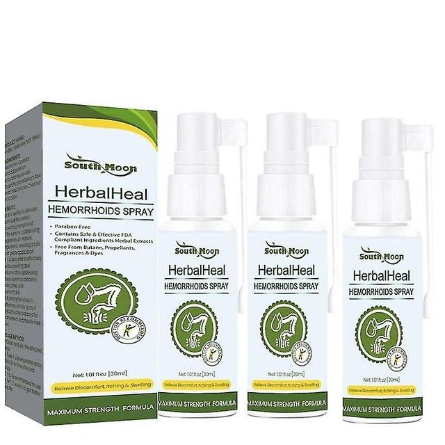 3pcs Saúde Cuidados com a Pele Natural Herbal Hemorrhoid Tratamento Pilhas Internas Fissura Anal Alívio Anal Spray Óleos Essenciais on Productcaster.