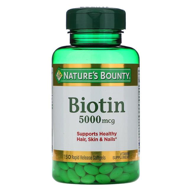 Natures Bounty Nature's Bounty, Biotin, 5,000 mcg, 150 Rapid Release Softgels on Productcaster.