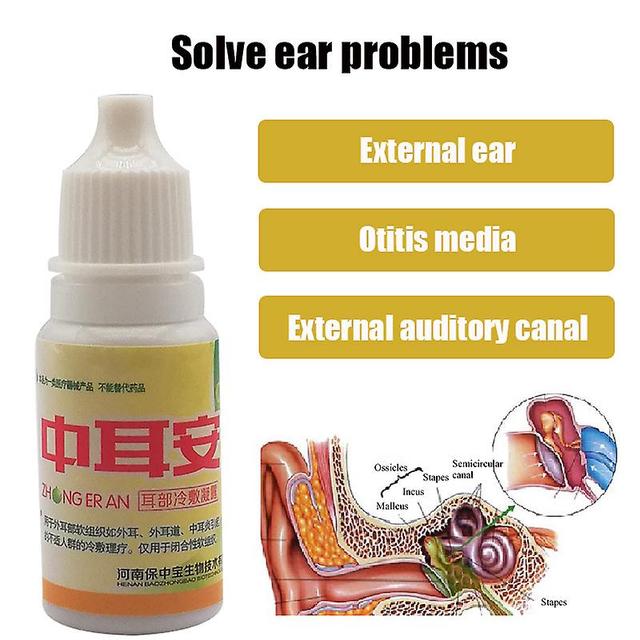 Qian Ear Liquid Acute Otitis Drops Chinese Herbal Medicine For Ear Tinnitus Deafness Sore Health Caring Ear Cleansing Plaster on Productcaster.