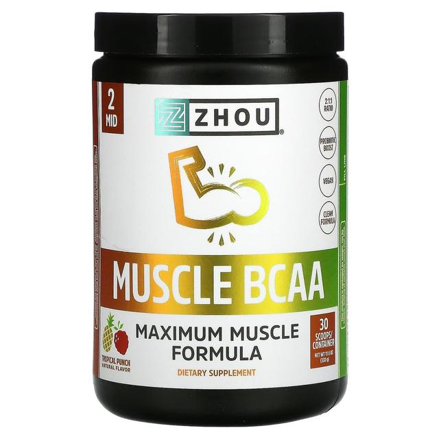 Zhou Nutrition Zhou Ernæring, Muskel BCAA, Maksimal muskelformel, Tropisk punch, 11,6 oz (330 g) on Productcaster.