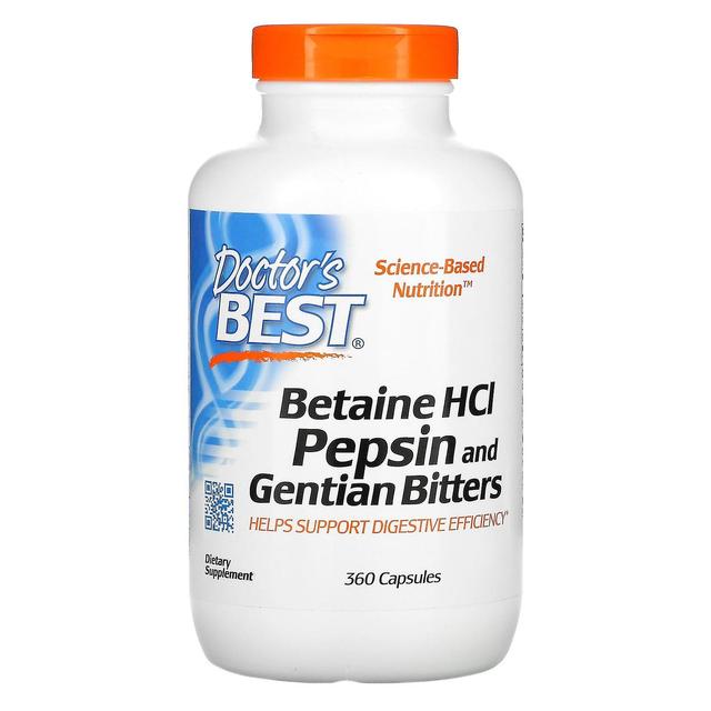 Doctor's Best, Betaine HCL, Pepsin and Gentian Bitters, 360 Capsules on Productcaster.