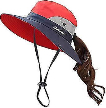 Chapeau D't Pour Femme En Maille Large Bord De Protection Uv Avec Trou Pour Queue De Cheval on Productcaster.