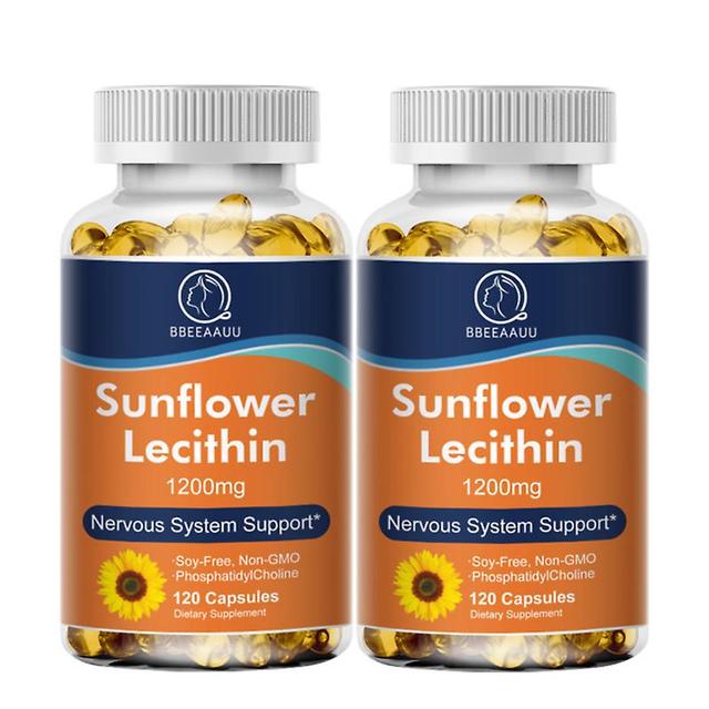 Visgaler Lecithin Capsules Support The Nervous System Improve Memory & Focus Enhance Brain Function Protect Liver & Cardiovascular Health 2bottles on Productcaster.