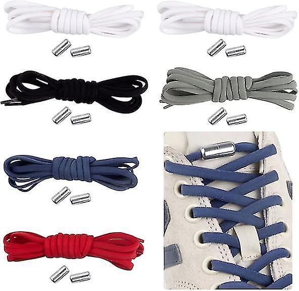 Snngv 6 Paires De Lacets Lastiques Universels Pour Enfants Et Adultes,avec Systme De Fermeture Bouton En Mtal, Adapts Aux Chaussures De Sport,cour... on Productcaster.