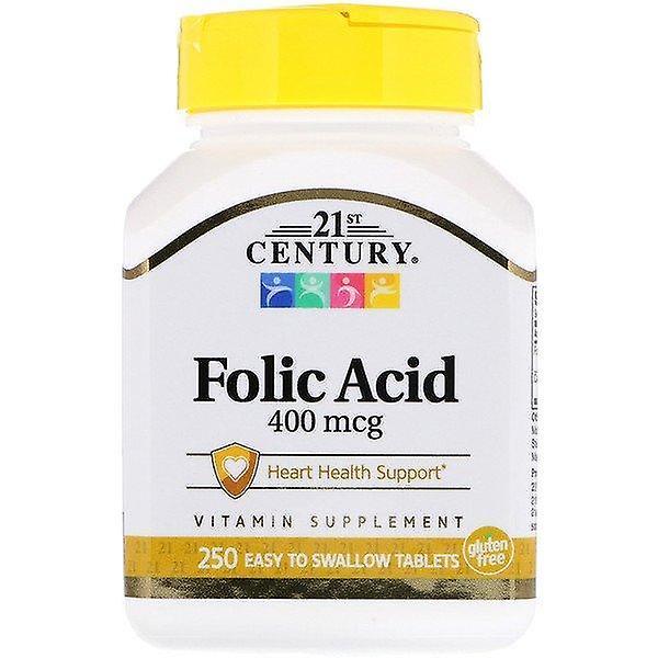 21st Century, Folic Acid, 400 mcg, 250 Easy to Swallow Tablets on Productcaster.