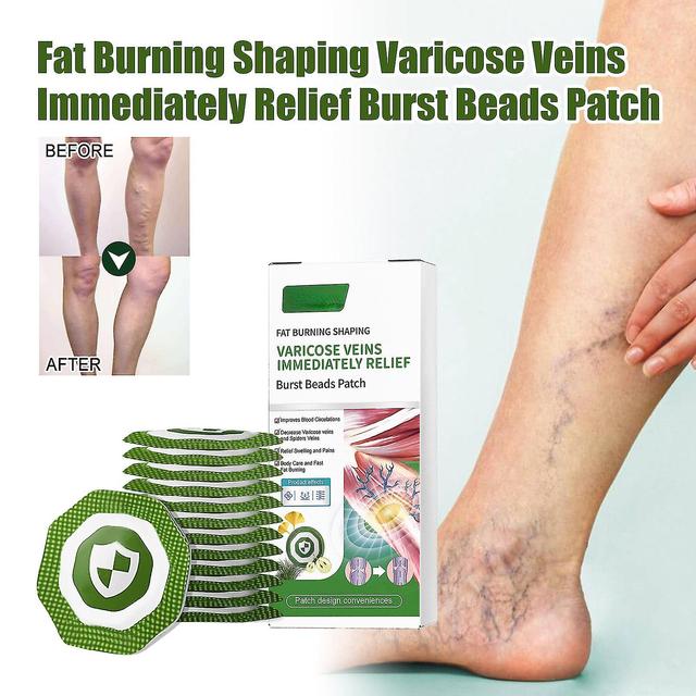 Fat Burning Shaping Varicose Veins Immediate Relief Burst Beads Patch, Natural Herbal Varicose Vein Health Patch 24pcs on Productcaster.