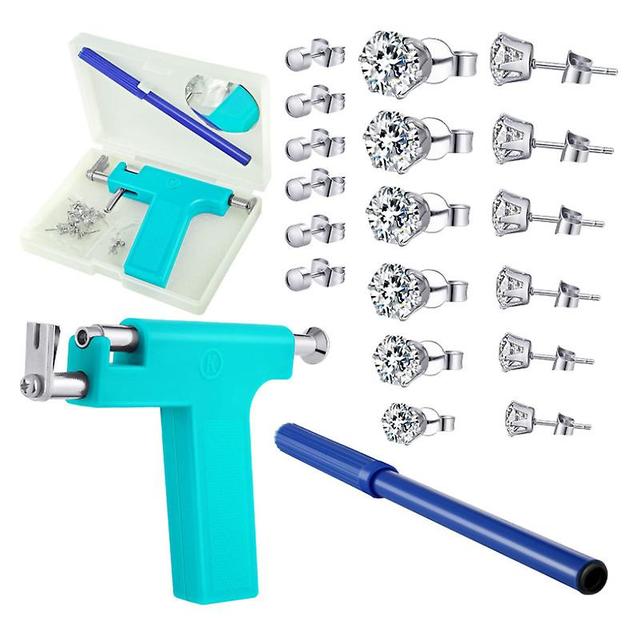 Perforator - Perforator do nosa do pępka - Zestaw do dziurkowania uszu - Student Ear Punch Gun Dziurkacz do uszu dla dzieci Zielone światło on Productcaster.