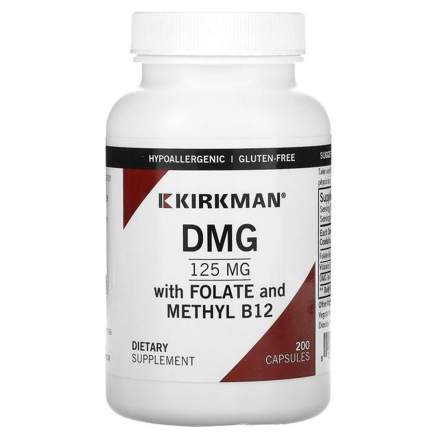 Kirkman Labs, DMG with Folate and Methyl B12, 125 mg, 200 Capsules on Productcaster.