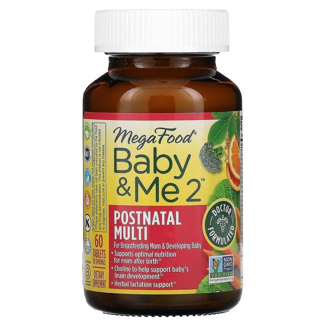 MegaFood, Baby & Me 2, Postnatal Multi, 60 tabletter on Productcaster.