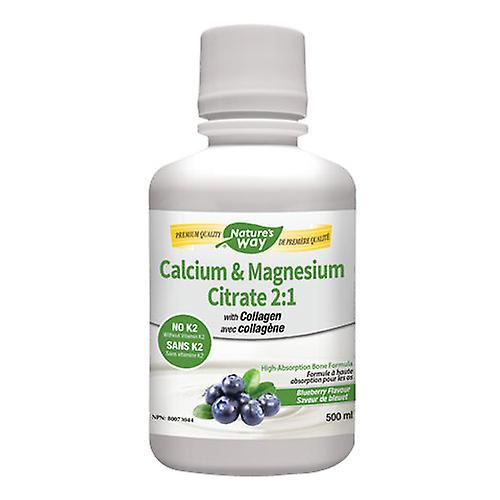 Nature s Way Nature's Way Calcium & Magnesium Citrate 2:1 with Vitamin K2 & Collagen, Blueberry 16.9 Oz on Productcaster.